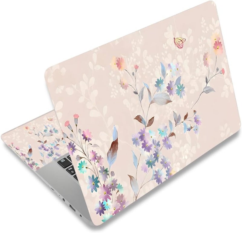 Laptop Skin Sticker Decal,12" 13" 13.3" 14" 15" 15.4" 15.6 inch Laptop Skin Sticker Cover Art Decal Protector Notebook PC (Butterfly & Flowers 1)